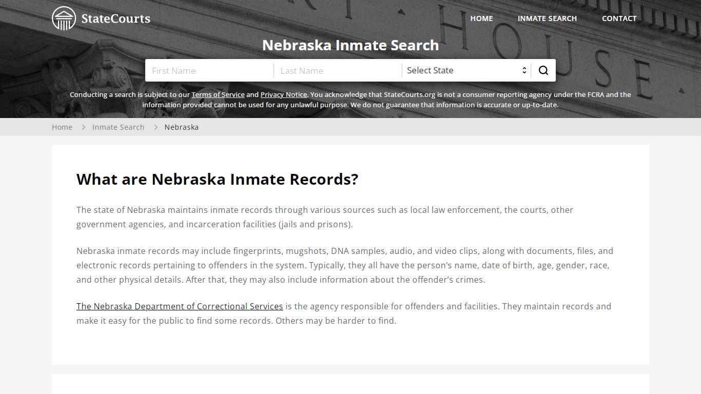 Nebraska Inmate Search, Prison and Jail Information ...